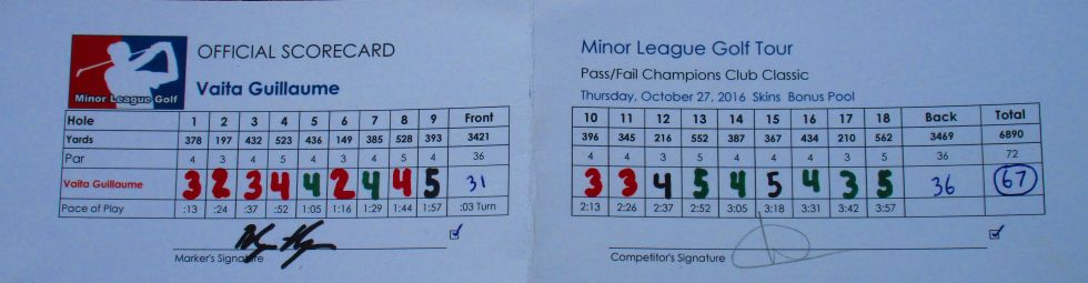 Vaita Guillaume's scorecard